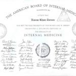 Diplomate Certified by American Board of Internal Medicine