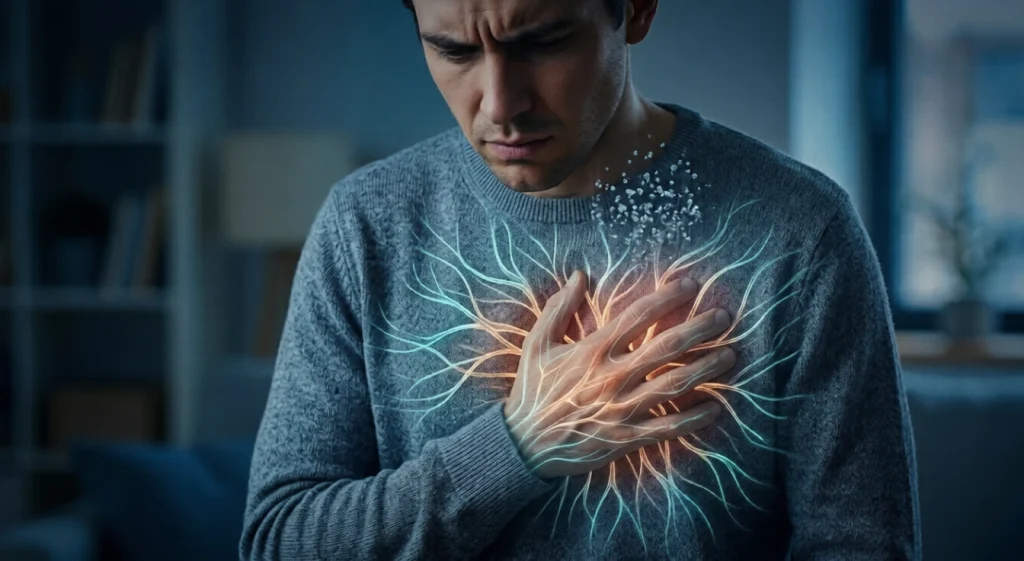 prickly pain in chest.